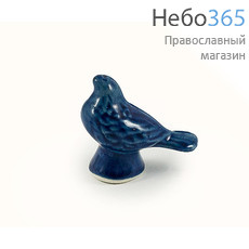  Гаситель, фигура керамическая "Голубь малый", высотой 4 см, цвета в ассортименте (в уп.- 10 шт.), РРР цвет: синий, фото 1 