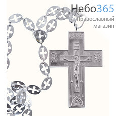  Крест наперсный № 45, протоиерейский, кабинетный, латунь, с посеребрением, с цепью, 2.10.0045л/23л, 2.7.0223л (6050887), фото 1 