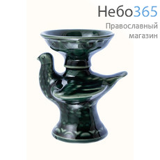  Подсвечник керамический "Голубь", с цветной глазурью, цвет: зеленый, фото 1 