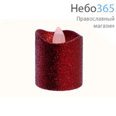  Сувенир "Свеча", мерцающая, светодиодная, с батарейками, высотой 5 см, 40659 РРР цвет: красный, фото 1 
