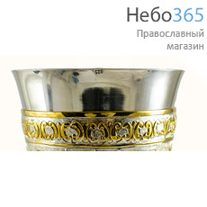  Потир 0,5 л, с принадлежностями, с с. стаканом, двухцветный, с чеканным узором, греческий , 1007, фото 5 