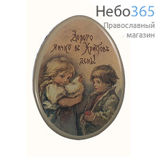  Магнит пасхальный "Яйцо" из ПВХ, с пасхальными сюжетами, BS10102 / 17796, фото 3 