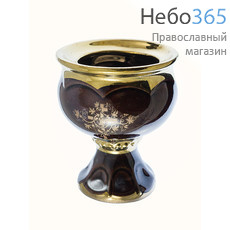  Лампада настольная керамическая "Кубок", средняя, с эмалью и золотом, в ассортименте из имеющихся разновидностей, фото 6 