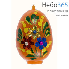  Свеча парафиновая пасхальная, "Яйцо с аппликацией", высотой 6,5 см (в коробе - 30 шт.), 3-26, фото 4 