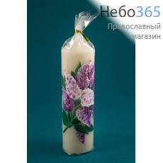 Свеча парафиновая пасхальная, "Пеньковая большая белая"Цветы", высотой 14,5 см (в коробе - 15 шт.), 11-39 РРР, фото 2 