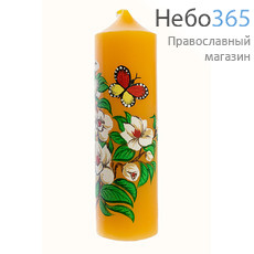  Свеча парафиновая пасхальная, "Пеньковая большая цветная "Цветы", высотой 14,5 см (в коробе - 15 шт.), 11-40 РРР, фото 2 