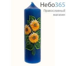  Свеча парафиновая пасхальная, "Пеньковая большая цветная "Цветы", высотой 14,5 см (в коробе - 15 шт.), 11-40 РРР, фото 3 
