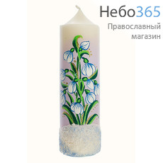  Свеча парафиновая пасхальная, "Пеньковая большая "Первоцветы", высотой 14,5 см (в коробе - 15 шт.), 11-43, фото 2 