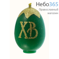 Свеча парафиновая пасхальная, "Яйцо ХВ с блестками", №1, высотой 6,5 см (в коробе - 30 шт.), 3-7, фото 4 
