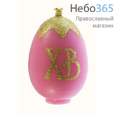  Свеча парафиновая пасхальная, "Яйцо ХВ с блестками", №1, высотой 6,5 см (в коробе - 30 шт.), 3-7, фото 5 