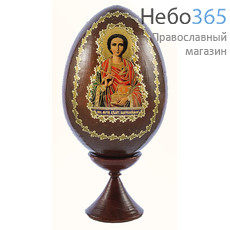  Яйцо пасхальное деревянное на подставке, цветное, с иконой, высотой б/п:8 см., н/п: 11.5 см., фото 3 