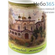  Чашка керамическая бокал, 330 мл, с цветной сублимацией, с видами монастырей и храмов, в ассортименте, Ангела за трапезой (ангел летящий с трубой), фото 2 