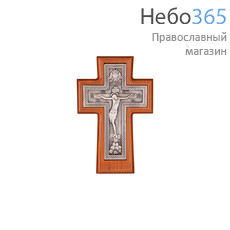  Крест деревянный 17122, с вклейкой из гальваники, с посеребрением, с витейкой, фото 1 