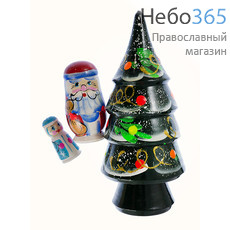  Сувенир рождественский деревянный, "Ёлочка" с сюрпризом - елочная игрушка, разъёмная, фото 3 
