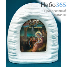  Вертеп рождественский "Пещера", гипсовый, с иконой "Рождество Христово", Х303, фото 2 