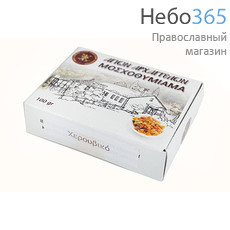  Ладан "Хиландарский" 100 г, изготовлен в монастыре Хиландар (Афон), келия Архангела, в карт. коробке Жасмин, фото 1 