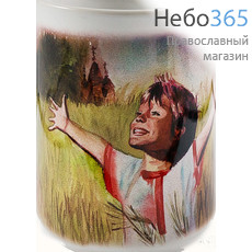  Чашка керамическая малая, с цветной сублимацией, объемом 180 мл, в картонной коробке, в ассортименте. Молитва на принятие Святой воды (голуби), фото 2 