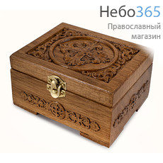  Мощевик - ковчег деревянный на 1 частицу , из дуба, ковчег для иконы на крышке, без метал. мощевика, 7 х 9 х11см (подходит мощевик арт.<502790>), фото 2 