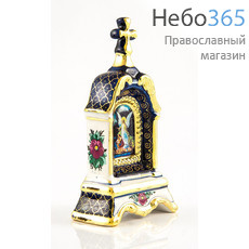  Киот фарфоровый настольный К-10 мини, 1 икона , с цветной росписью и золотом Владимирская икона Божией Матери, фото 2 