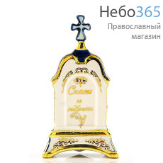  Киот фарфоровый настольный К-10 мини, 1 икона , с цветной росписью и золотом Владимирская икона Божией Матери, фото 3 