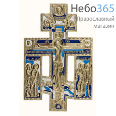  Крест металлический киотный, с предстоящими, латунное литьё, эмаль, 510-1, 5541, фото 1 