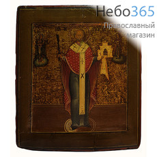  Николай Чудотворец, святитель. Икона писаная (Ат) 26х30, с ковчегом, 19 век, фото 1 
