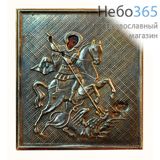  Икона на дереве 4х5, великомученник Георгий Победоносец, литография, в пс ризе, фото 1 