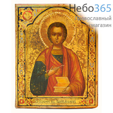  Пантелеимон, великомученик. Икона писаная 14х18, 19 век, фото 1 