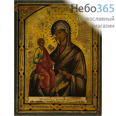  Троеручица икона Божией Матери. Икона писаная 10х13,5, 19 век, фото 1 