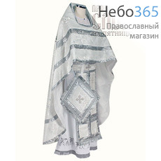  Облачение иерейское, белое с серебром, 90/145 шелк в ассортименте, фото 1 