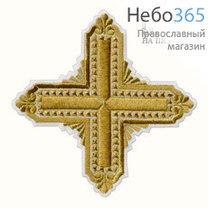  Крест  белый с золотом стихарный "Квадрат" 16 х 16 см, фото 1 