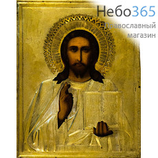  Икона писаная 18х22, Господь Вседержитель, риза, 19 век, фото 1 