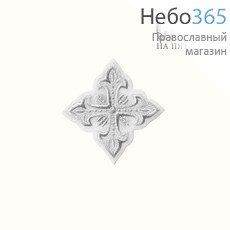  Крест  белый с серебром на епитрахиль "Сеточка" 8 х 8 см, фото 1 