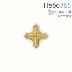  Крест  белый с золотом на поручи "Квадрат" 6 х 6 см, фото 1 