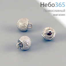  Пуговица "Улитка", цвет серебро, диаметр 14 мм, фото 1 
