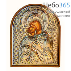 Икона в ризе (Ж) EK2PA, 6х8, Божией Матери Владимирская, шелкография, на пластиковой основе, фото 1 