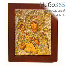  Икона в ризе (Ж) EK32-029XAG, деревянная основа, Божией Матери Троеручица, фото 1 