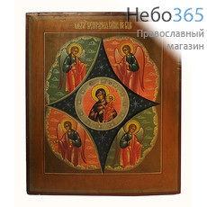  Неопалимая Купина икона Божией Матери. Икона писаная (Ат) 30х35, 19 век, фото 1 