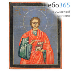  Пантелеимон, великомученик. Икона писаная  9х11, 19 век, фото 1 