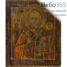  Николай Чудотворец, святитель. Икона писаная 26х32, 19 век., фото 1 