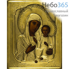  Смоленская икона Божией Матери. Икона писаная (Кж) 22х26,5, риза, 19 век, фото 1 