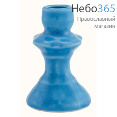  Подсвечник керамический "Маячок", с цветной глазурью, однотонный, в ассортименте, высотой 6,2 см (в уп. - 10 шт.)РРР, фото 1 