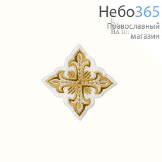  Крест  белый с золотом на епитрахиль "Сеточка" 8 х 8 см, фото 1 