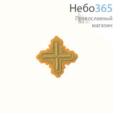  Крест  желтый с золотом на поручи "Квадрат" 6 х 6 см, фото 1 