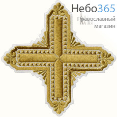  Крест  белый с золотом престольный "Квадрат" 18,5  х 18,5 см, фото 1 
