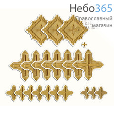  Набор крестов архиерейских белые с золотом "Квадрат", фото 1 