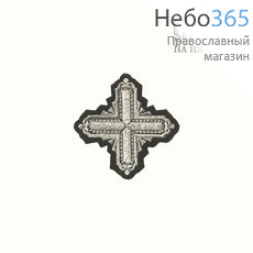  Крест  черный с серебром на епитрахиль "Квадрат"  7,5 х 7,5 см, фото 1 