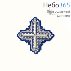  Крест  синий с серебром на епитрахиль Квадрат, фото 1 