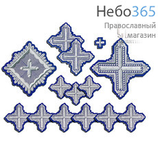  Набор крестов иерейских синие с серебром "Квадрат", фото 1 