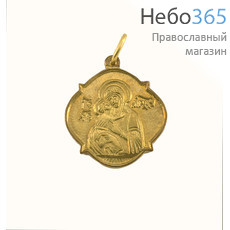  Медальон латунный (М.М.И.) с Владимирской иконой Божией Матери (в уп.-10 шт.), фото 1 